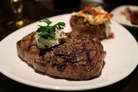 Image of a steak on a plate.